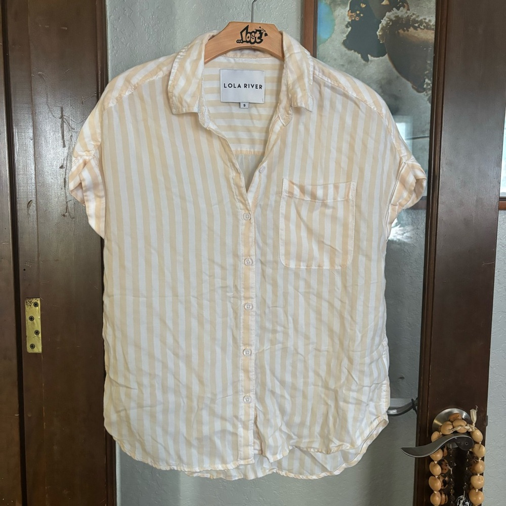 Lola River striped button down shirt